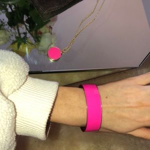 New J Crew Hot Pink Gold Bangle